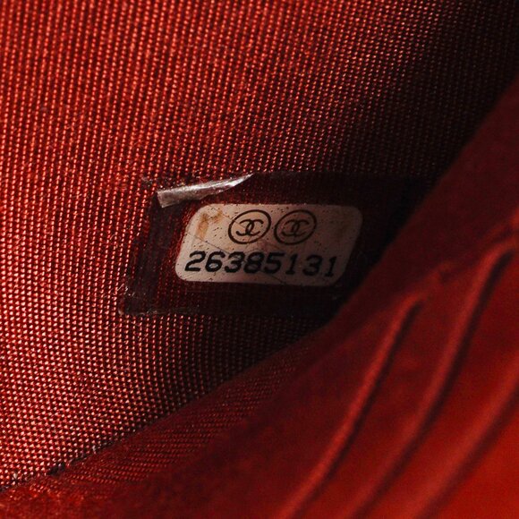 Chanel Red Grained Calfskin GHW Quilted Small Boy Clutch With Chain - Picture 11 of 13